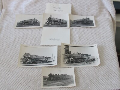 Vintage s/w Zug Eisenbahn Foto LOT Rutland & Wabash Dampflokomotiven 1950er