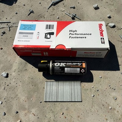 Fischer Verbindungselemente gerade Brad elektrisch verzinkt 16G 45mm mit 2 x Brennstoffzellen
