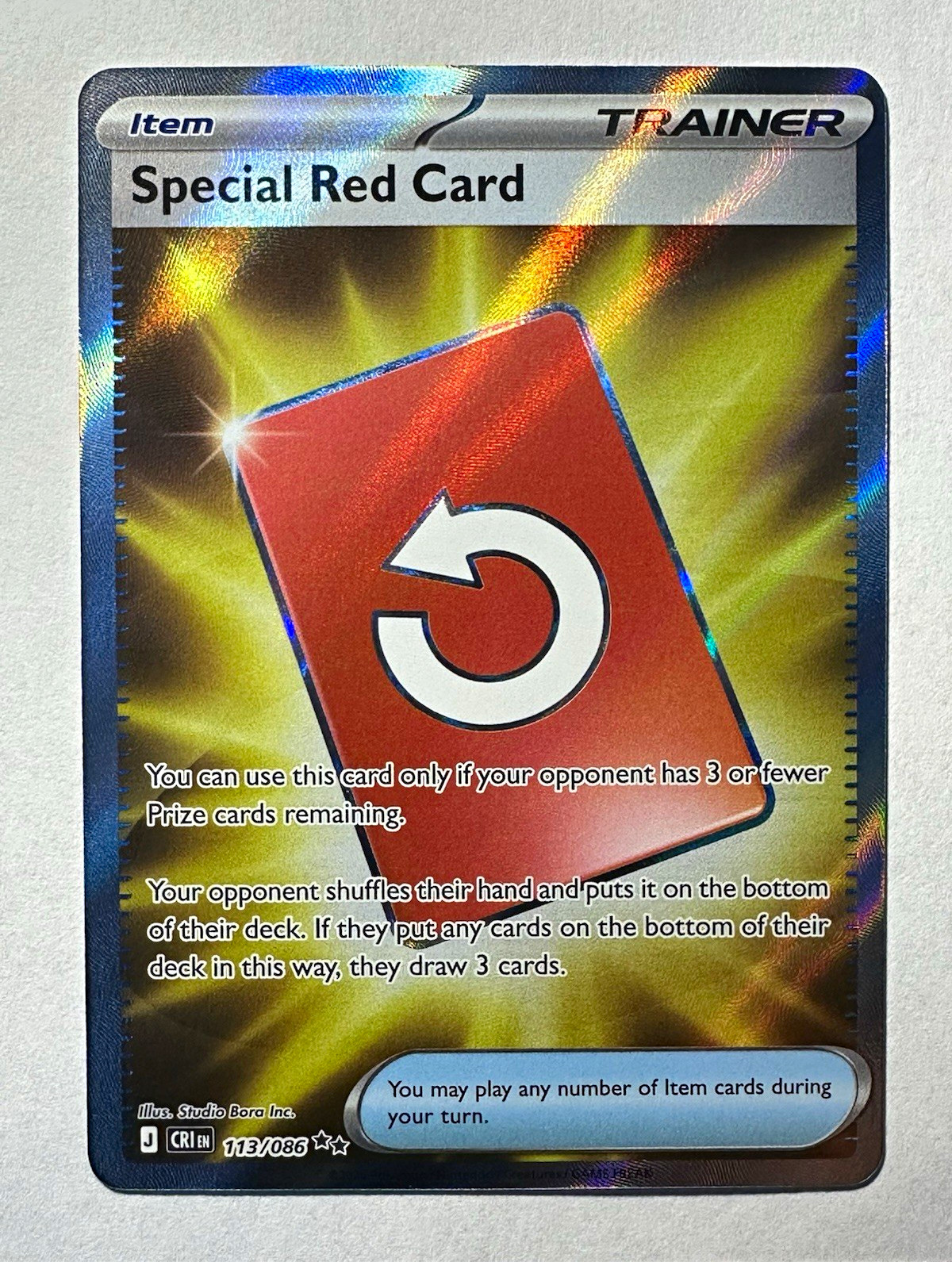 Pokemon TCG Special Red Card 113/086 Chaos Rising Full Art NM