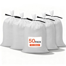 VEVOR 16x26 in Heavy Duty Empty Flood Sandbags with Ties 50Pack 50lb Capacity