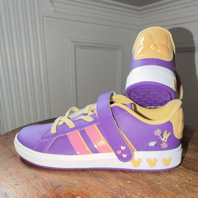 adidas Disney Minnie Mouse Unisex Kids 6 Purple Low Top Hook & Loop Sneaker