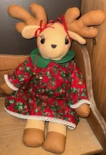 Vtg 90s Christmas Noelle The Little Reindeer Doll-  19" Stuffie