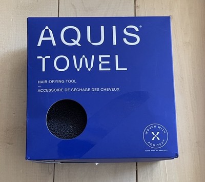 NIB Aquis Towel Lisse Better Hair Drying Tool Amethyst Wick Water Away Black