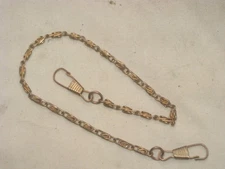 vintage pocket watch Chain double double Albert clips clasp clip link fob apx 12