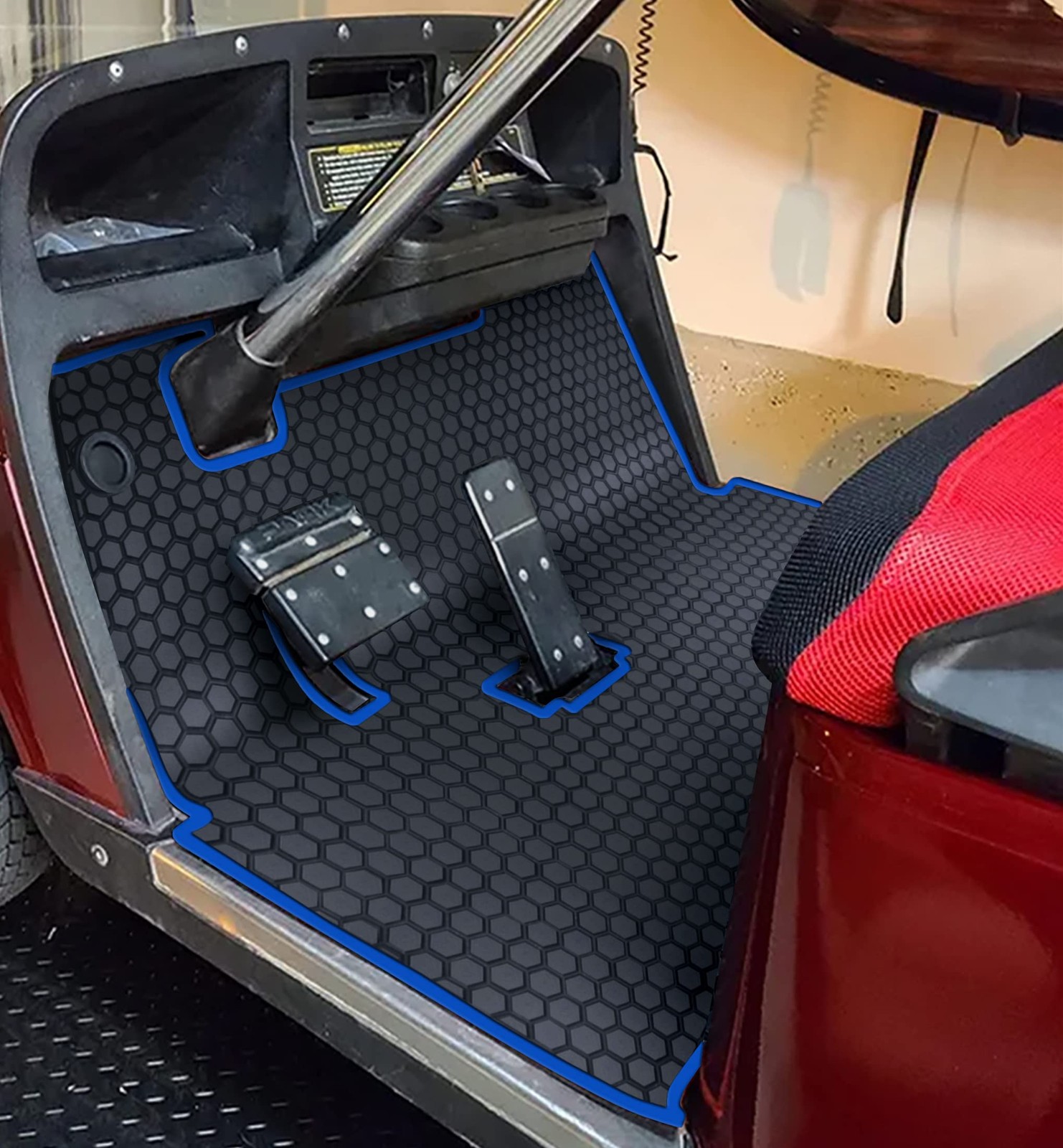 Matericuo Golf Cart Floor Liner Mat Full Coverage Custom Fit for EZGO TXT 1994-C