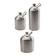 Bierkrug aus Edelstahl, h&auml;lt Bier frisch, robust, einwandig, mit Griff