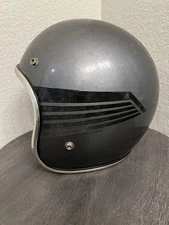 Arthur Fulmer AF40 Motorcycle Helmet Silver Black Wings Vintage 1971 Large?