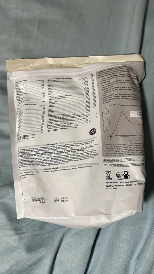 Metagenics UltraInflamX Plus 360° - Plátano piña 47,62 oz. 30 porciones Foto 2 de 2