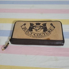 RARE Vintage Y2K Juicy Couture Pink/Brown Velour Scottie Dog Embroidered Wallet
