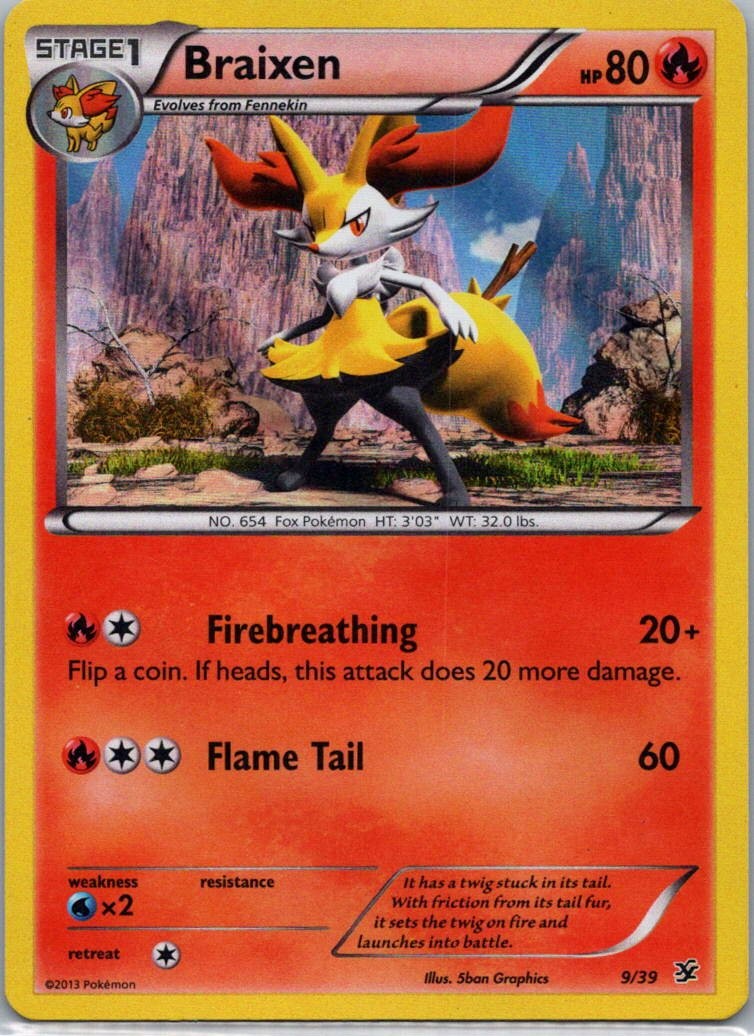 Pokemon TCG Braixen 9/39 Kalos Starter Set LP