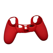 PS4 Controller Cover Silicone Sleeve Protector Red Anti-Slip EUC