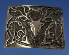 Vintage Scottish Kilt Belt Buckle Stag Head Antique Finish/Highland Buckles
