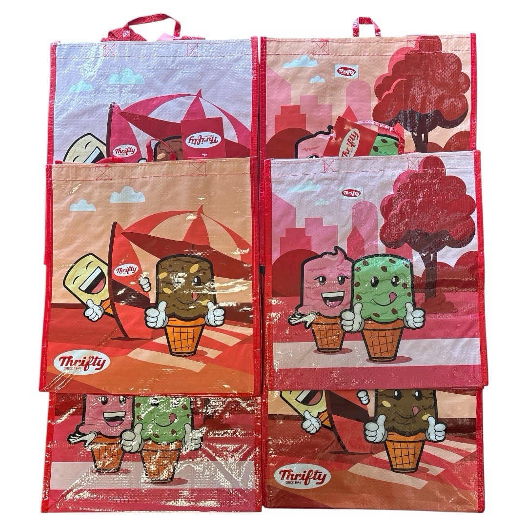 SET OF 6 NWT THRIFTY ICE CREAM REUSABLE SHOPPING BAGS