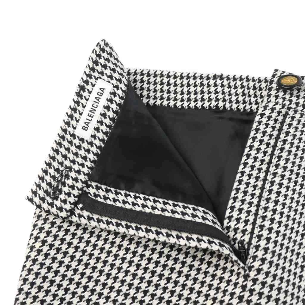 【Skirts】BALENCIAGA 2020 621416 Tight Skirt with Logo and Houndstooth Pattern thumbnail 5