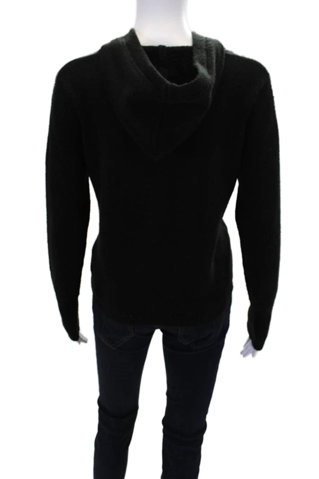 Aqua 女式套衫水晶装饰连帽衫运动衫黑色 M 码 — 第 3/4 张图片