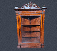 Vitrine D'Angle En Acajou Originale Du XIXe Siècle Rénovée