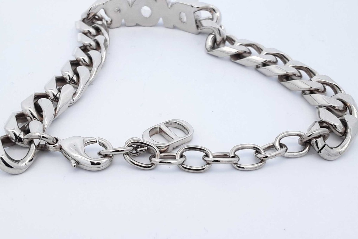 アクセサリー Dior Link Dou Bracelet Rank A 19cm Christian Dior Dio(r)evolution Chain Link Bracelet 37.2g 9.5 Inch