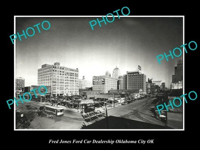 Oklahoma City Ok Usa Fred Jones Ford Car Dealership 8 Old Large Historic Photo
