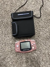 Nintendo Game Boy Advance Fuchsia Pink Console With Carrying Shoulder Bag Case