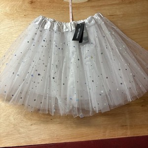 Qunbzou Kids Tutu. White Tulle Material Stars And Moon #onesizefitsmost