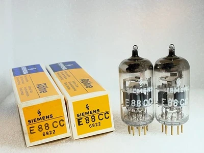 2 NOS tubes E88CC 6922 Siemens Munich 1963 "A3 8C" matched pair Lot08 178 - Image 1 of 4