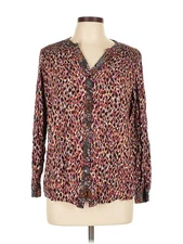 French Dressing Jeans Women Brown Long Sleeve Blouse L