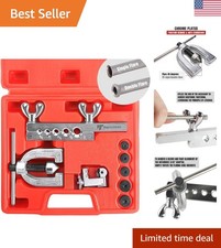 All-In-One Flaring Tool Kit for Brake Lines - Complete with Adapters, Red Design