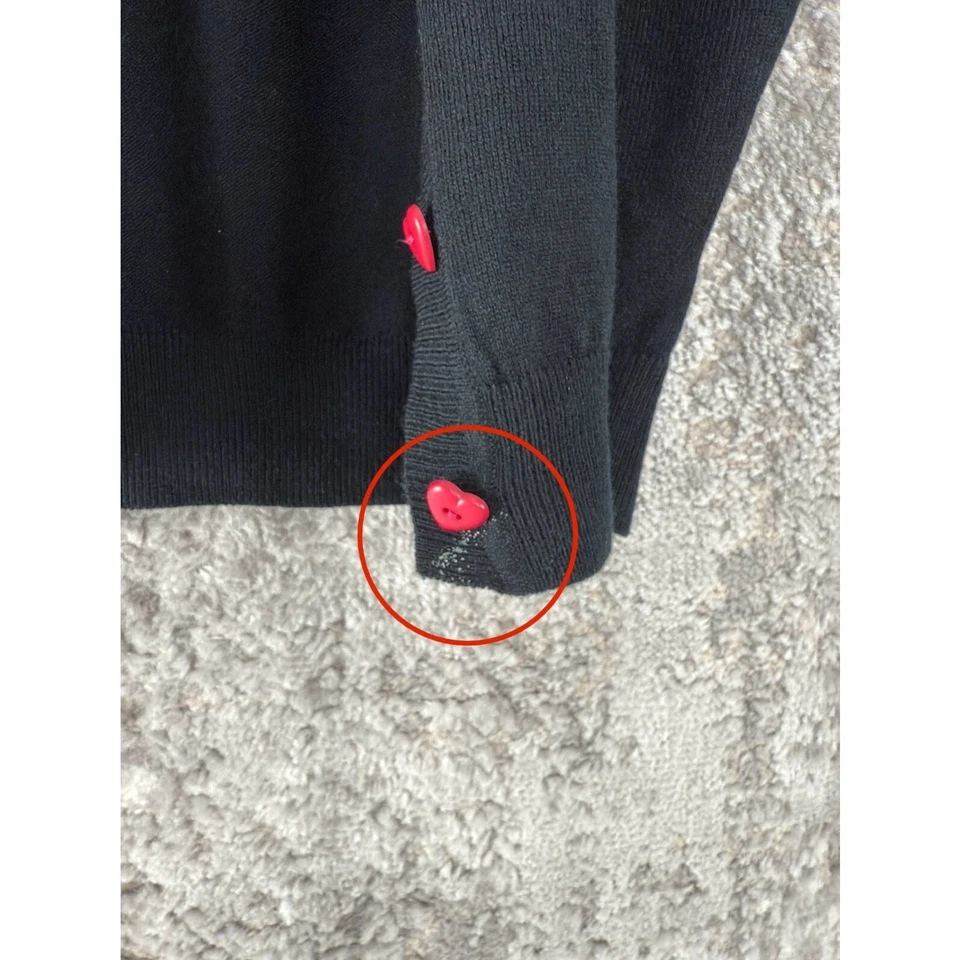 Cárdigan Suéter Doe Barbie Talla L Botón Negro Manga Corta Cuello Redondo Foto 2 de 4