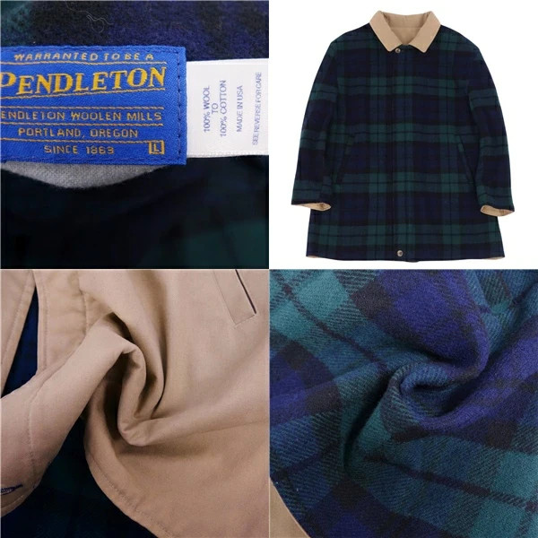 PENDLETON Reversible Long Coat - Fly Front / Soli… - image 10