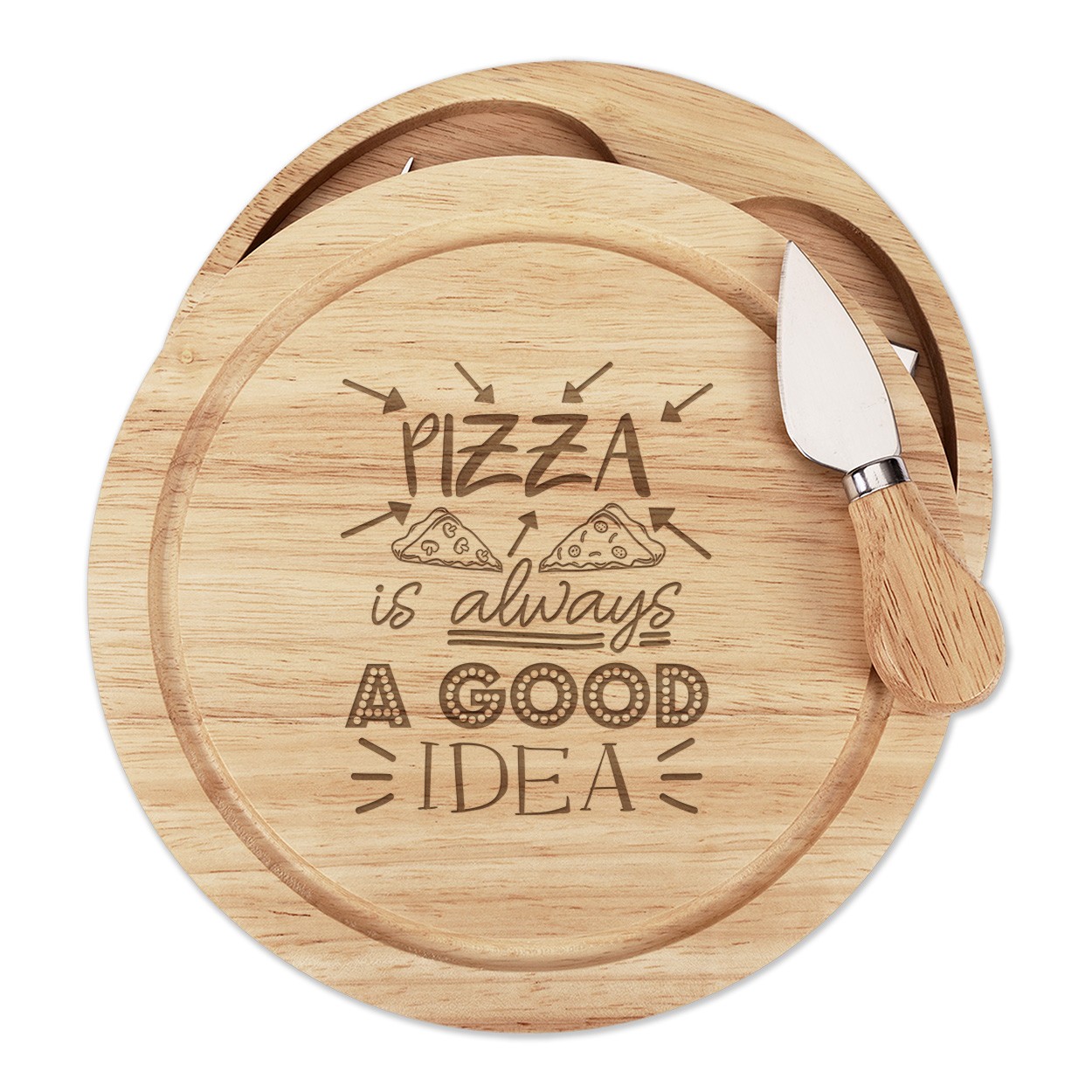 Pizza Is Always A Good Idea Cheese Board Knife Set Food Funny Peppeoni Joke
