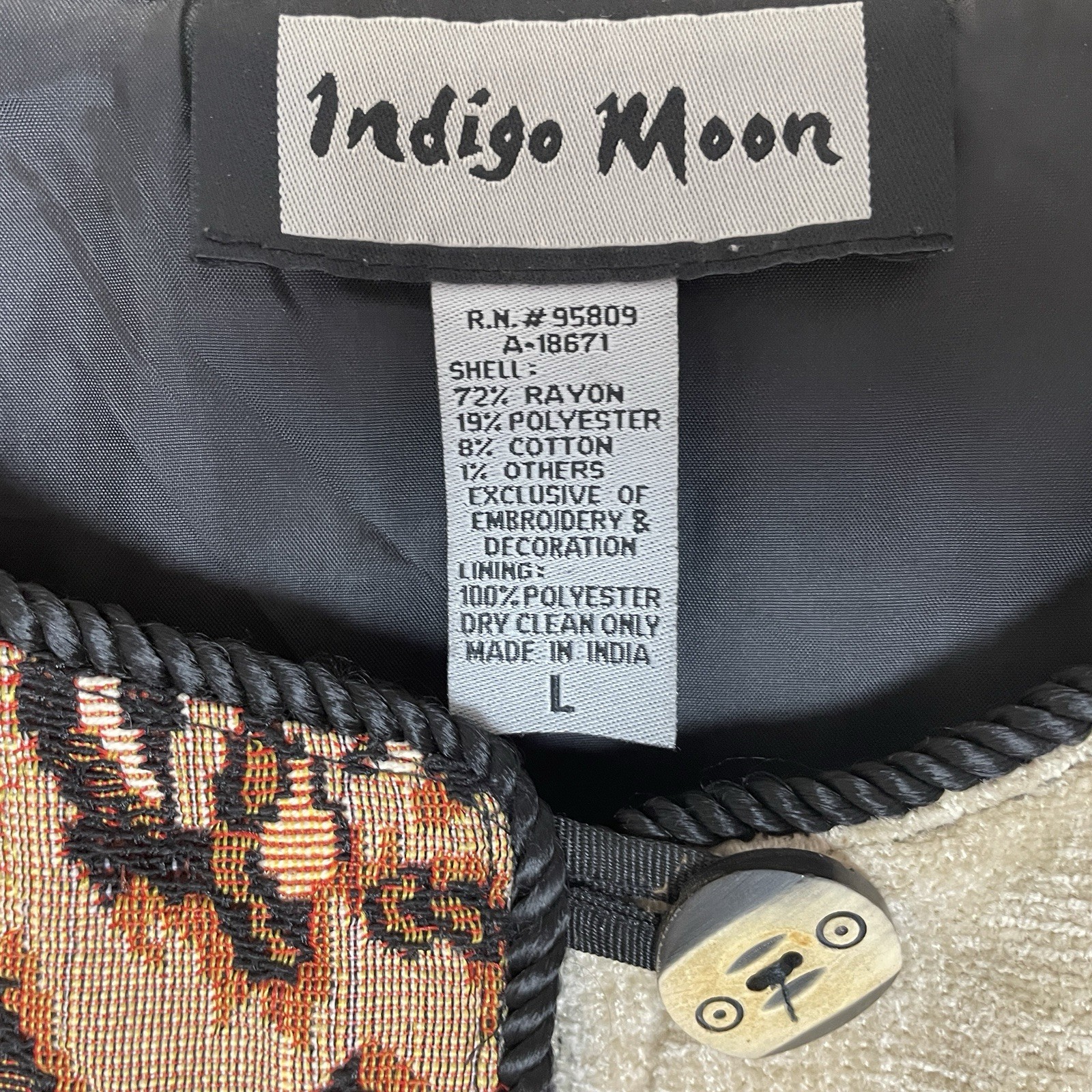 Indigo Moon Patchwork Tapestry Chenille Blazer Ja… - image 6