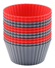 12 Pack Reusable Nonstick Jumbo Silicone Baking Cups, Cupcake and Muffin Line...