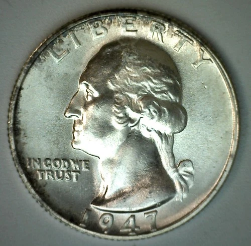 1947 S Washington Silver Quarter 25c US Coin Uncirculated San Francisco