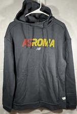 AS Roma New Balance Football Sweatshirt Men's Size Large Gray Pullover Hoodie