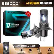 Paar H4 100W Birne Hi/Low Beam Auto Scheinwerfer Halogen 6500K Mit Zulassung DRL