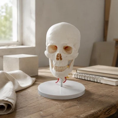 Crâne Humain avec Vertèbres Cervicales Taille Réelle pour Classe - Photo 1/4