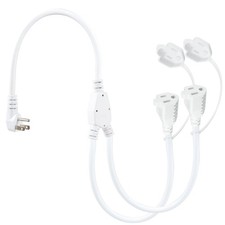 2FT Power Cord Extension 2Way Splitter -Y Splitter Extension Cord,3Prong Doub...