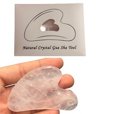 Natural Rose Quartz Gua Sha Tool – Polished Crystal Facial Massage Stone