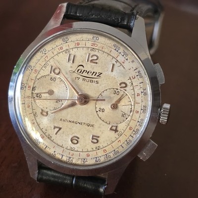 Big Cronografo LORENZ Chronograph Uhr Oversize 37mm