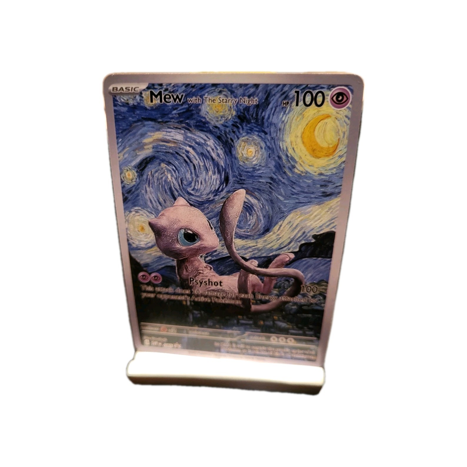  Pokemon Mew with The Starry Night – Fan Art Karte – Van Gogh – NEU 