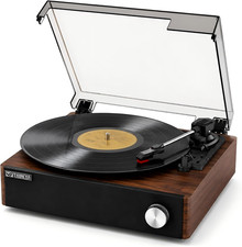 Record Player with Built-in Speakers, Hi-Fi Belt-Drive Bluetooth Turntable for V