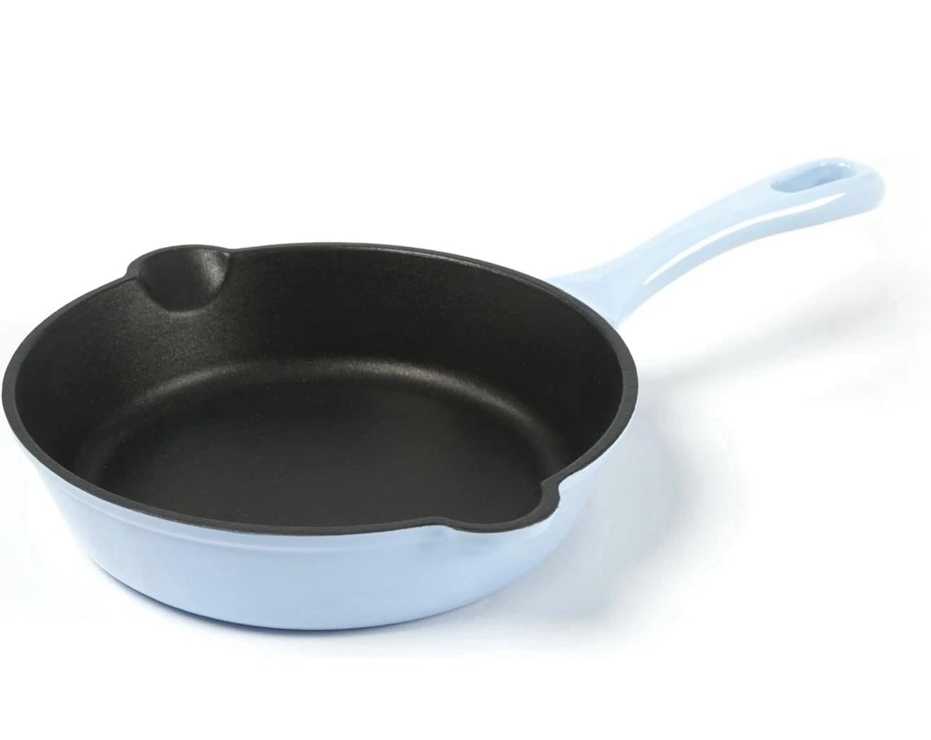 HAWOK Cast Iron Enameled Skillet Frying Pan, DIA. 8inch with Handle Cover Blue