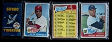 1965 Topps Baseball Rack Pack cards WILLIE HORTON, ALEX JOHNSON, 3rd Check List