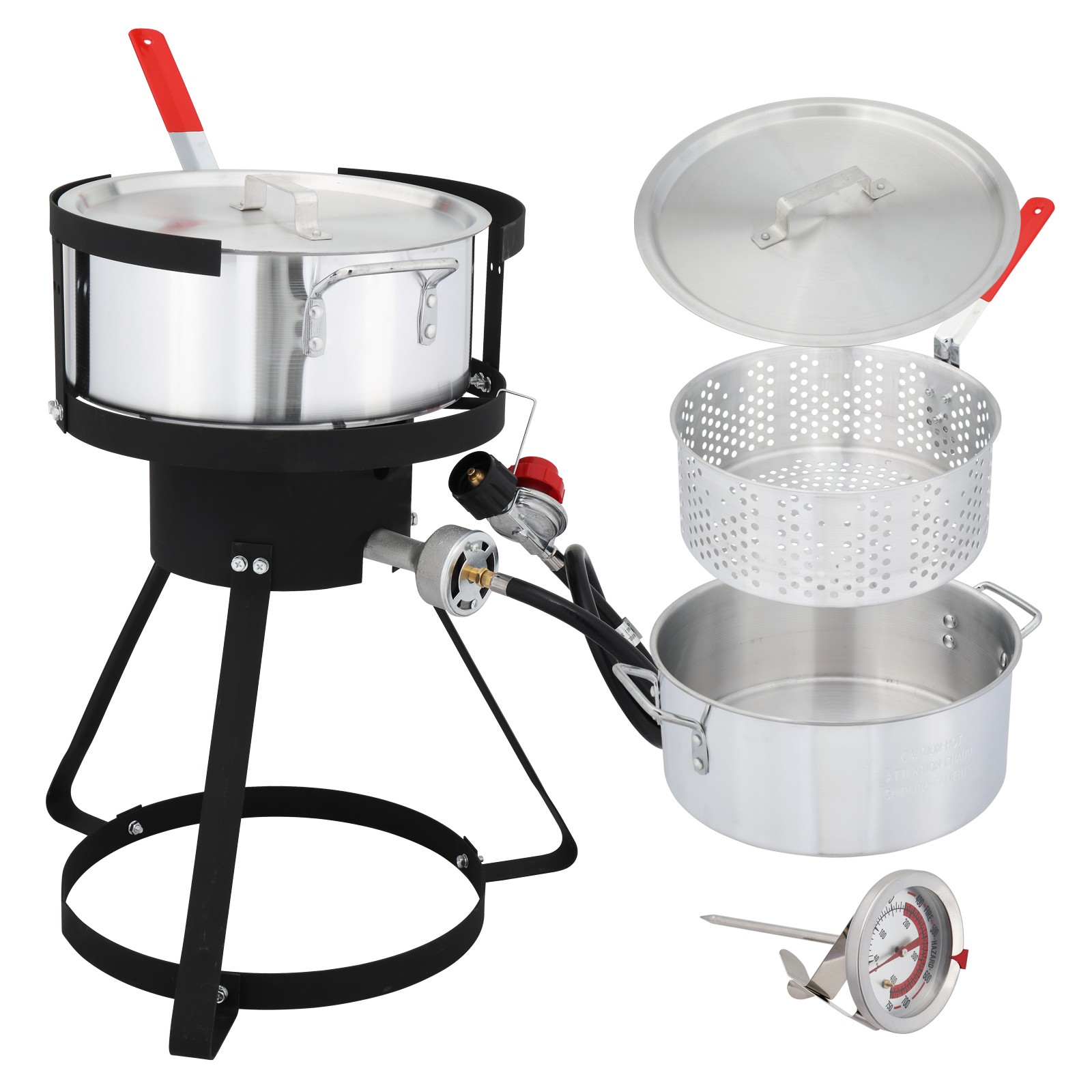 With 10qt Fryer Pot Strainer Basket Aluminum Pot