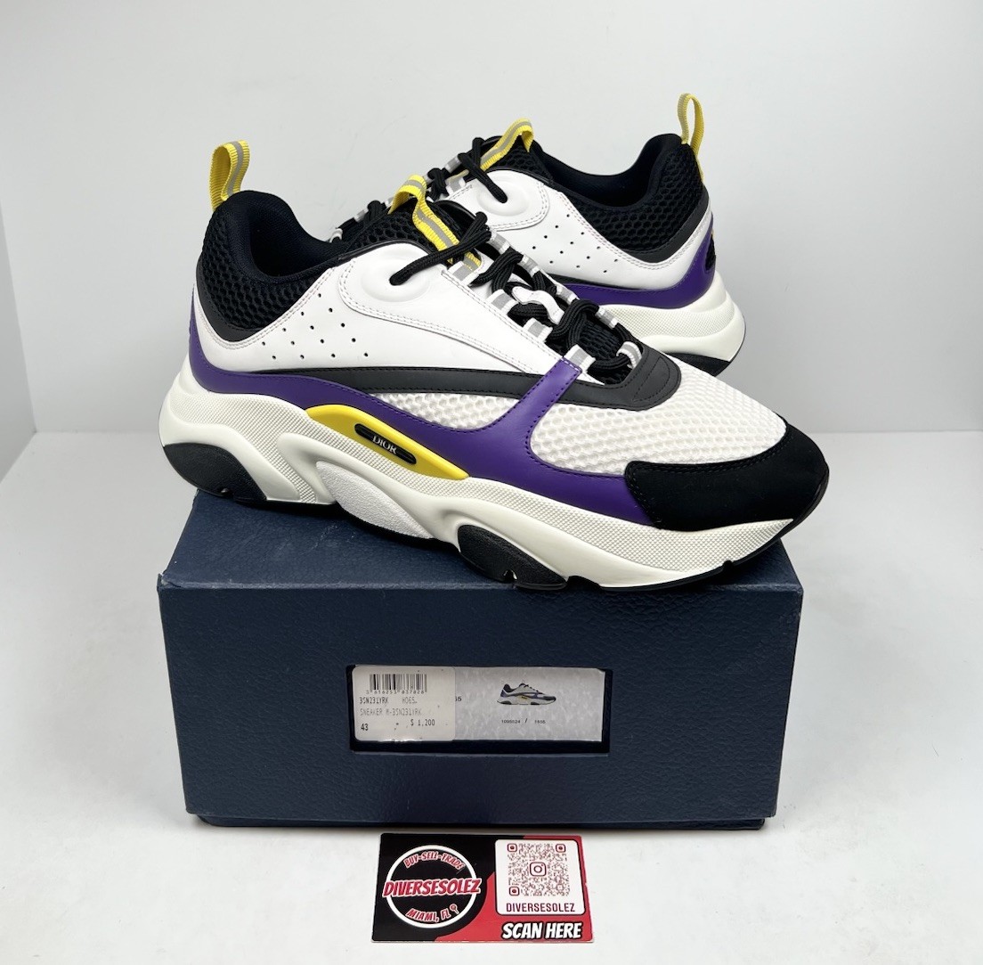 Dior B22 Lakers Purple Yellow Sneakers Size 43EU 10US Worn Once Retail $1200