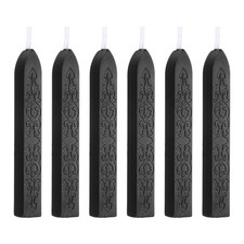6 Pcs Wax Sticks with Wicks, Sealing Wax Sticks Sealer, Black