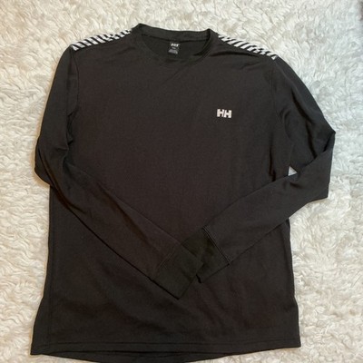 Helly Hansen Long Sleeve Top Womens Medium Black Excellent Striped Performance