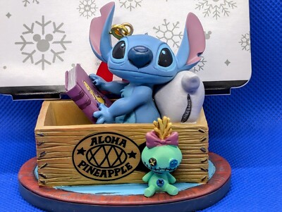 2024 Disney Stitch & Scrump Sketchbook Ornament Lilo & Stitch Aloha Pineapple 