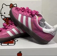 adidas xHello Kitty Gazelle Shoes Kawaii y2k Hot Pink USM4,USL5,EU36,22cm NO BOX