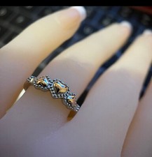 Sterling Silver Rose Gold Two Tone Triple Heart Ring